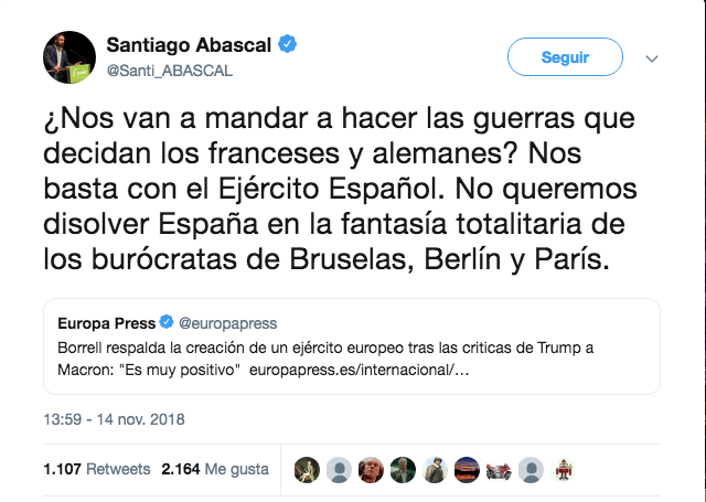 VOX empieza a dar señales claras de antieuropeísmo 1 Moncloa Captura de pantalla 2018 11 16 a las 14.34.16 Moncloa