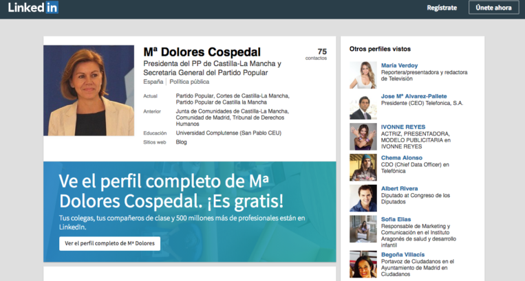 Mariano Rajoy sigue siendo el presidente del PP.... en su perfil de Linkedin 3 Moncloa Linkedin Cospedal Moncloa