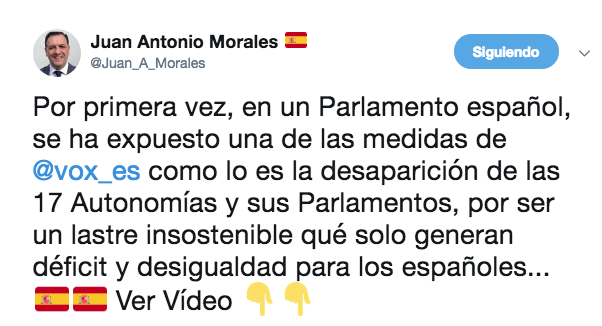 Así explica VOX por qué quiere acabar con las 17 autonomías 1 Moncloa morales vox