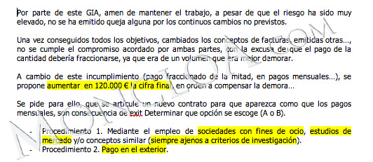 Villarejo exigió 750.000 euros al BBVA y "camuflar los pagos" 1 Moncloa PAGOS EXTRA Moncloa