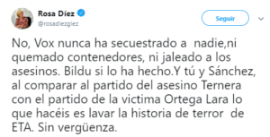 Los siete guiños que Rosa Díez le ha hecho a Vox en Twitter 3 Moncloa Bildu sinvergüenza copia Moncloa