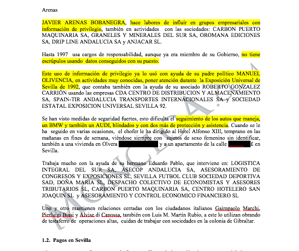 Villarejo buscó datos comprometedores sobre Javier Arenas y Gaspar Zarrías para Iberdrola 1 Moncloa Iberdrola Villarejo