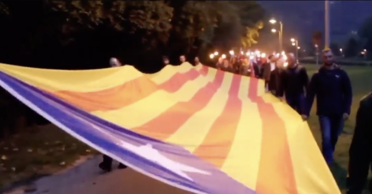 Los independentistas de Tirol portan esteladas en apoyo del ‘procés’