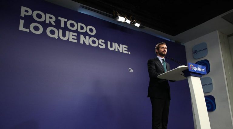 Casado dice que el PP no colaborará en un «cordón sanitario» contra Vox