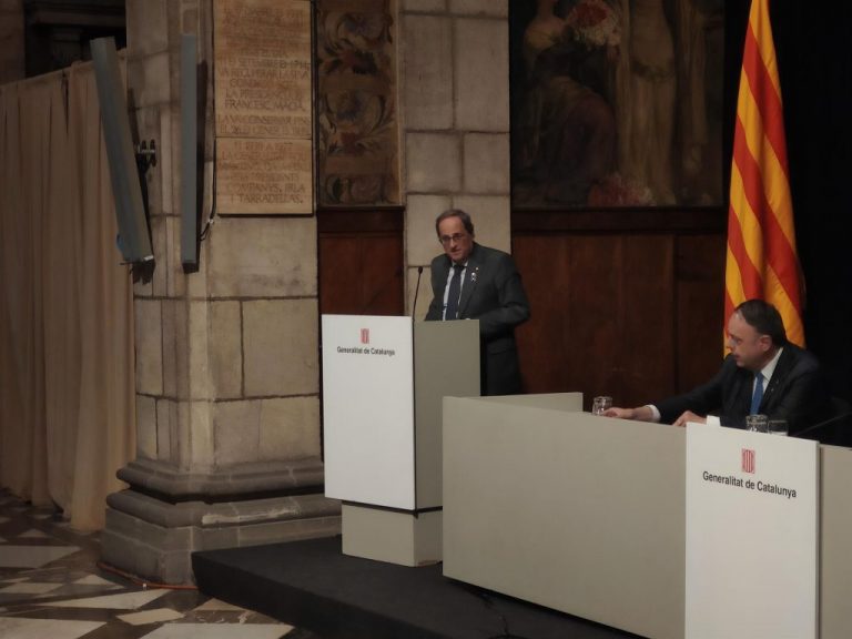 Torra afirma que «la acción represiva» del Estado juega en su contra