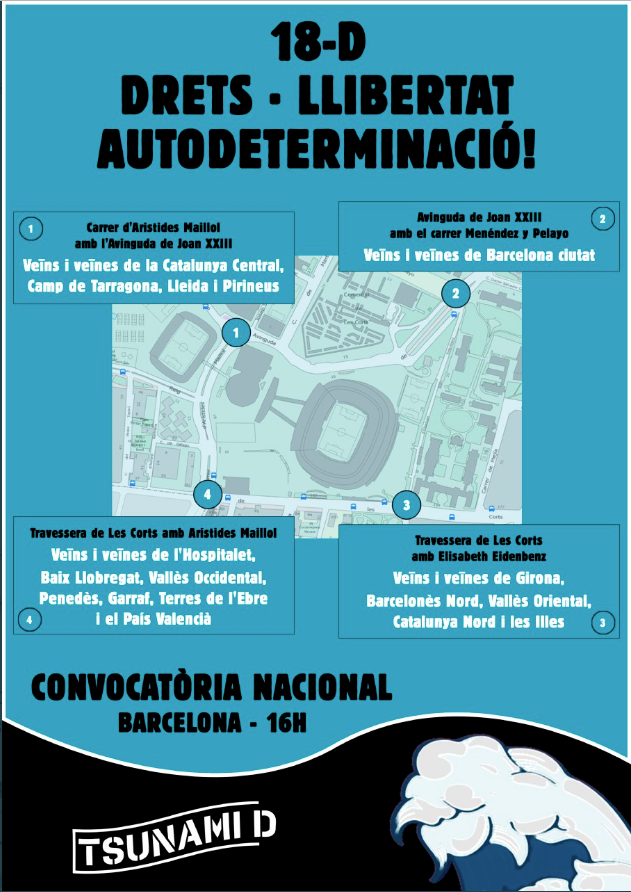 Sin antidisturbios y masivamente: Así es el boicot de Tsunami Democràtic al Clásico 1 Moncloa Tsunami Democratic