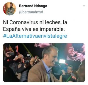 Estos son los personajes públicos que restaron importancia al coronavirus 6 Moncloa ESwCYDqXYAEWK35 Moncloa