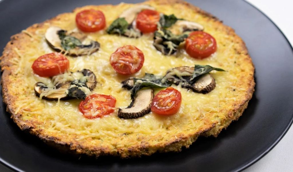 base de pizza de coliflor