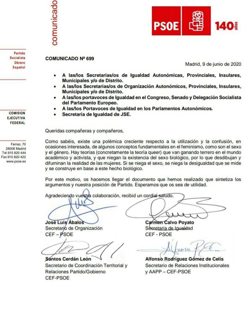 Hazte Oír y el polémico comunicado "tránsfobo" del PSOE 1 Moncloa EaKiLxnWkAEuN0V Moncloa