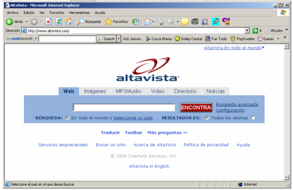 Yahoo, Ask y otros buscadores que nacieron antes de Google 6 Moncloa AltaVista, la alternativa a Ask