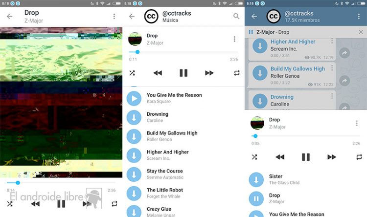 Telegram para escuchar música