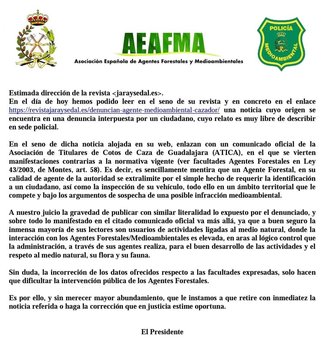 Un cazador usa su asociación para linchar a un forestal que le cacheó por presunto furtivismo 1 Moncloa forestales