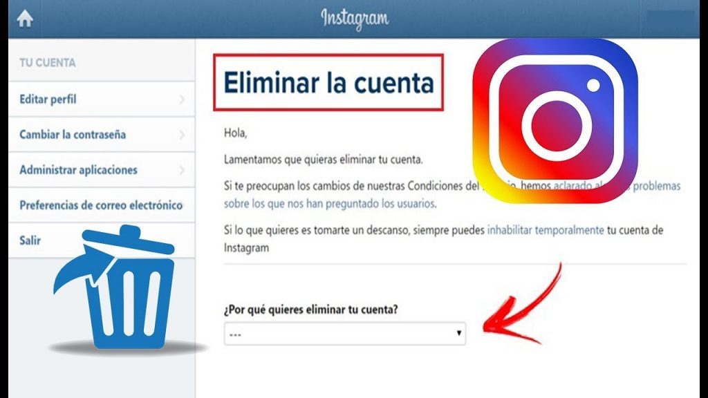 Los pasos para borrar tu cuenta de Instagram para siempre 6 Moncloa Darte de baja por cierto tiempo