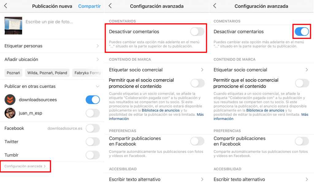 La guía definitiva para configurar tu privacidad en Instagram 6 Moncloa Desactivar los comentarios en Instagram