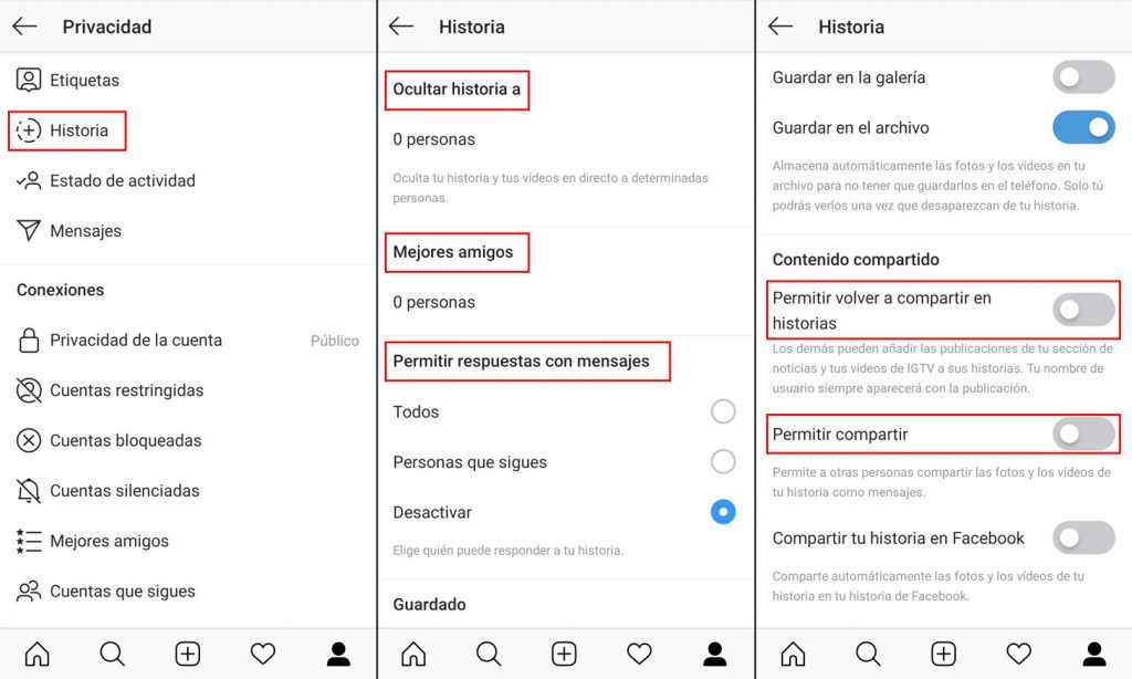 La guía definitiva para configurar tu privacidad en Instagram 4 Moncloa Privacidad de las historias de Instagram