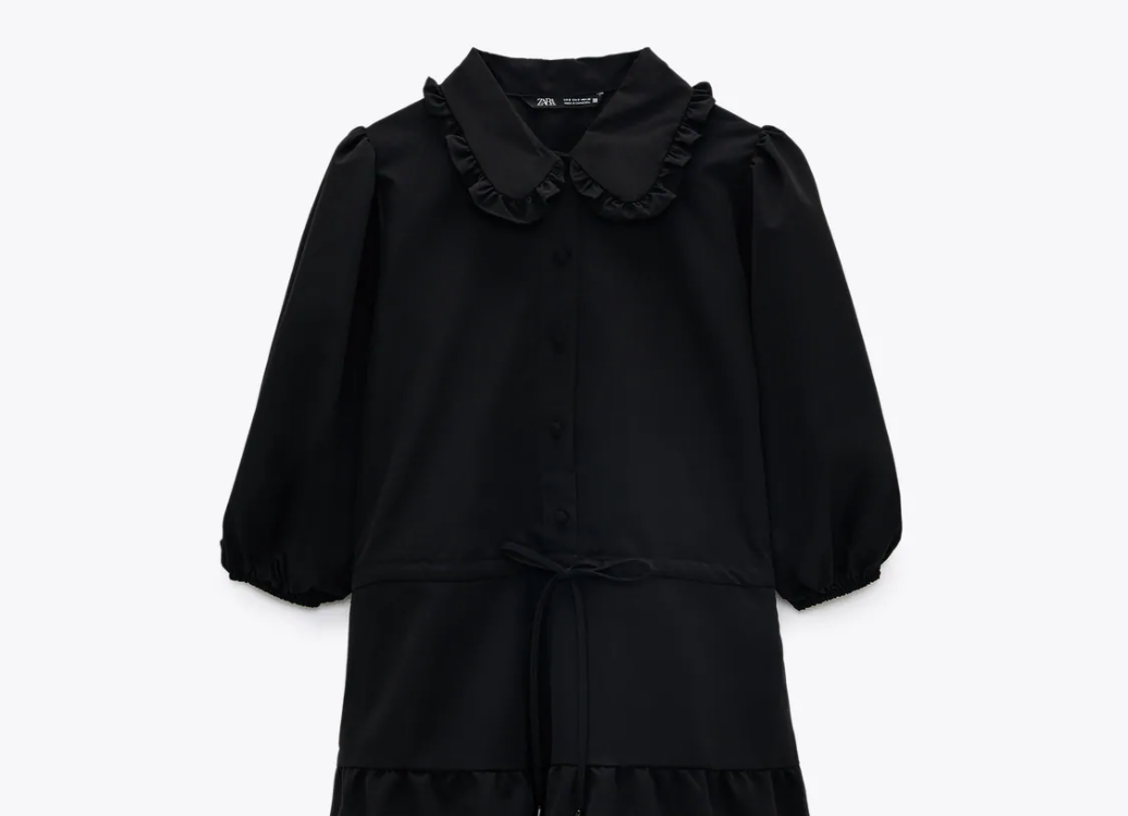 vestido mini popelin zara