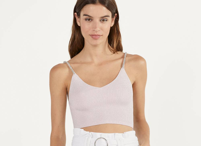 TOP PUNTO STRASS DE BERSHKA
