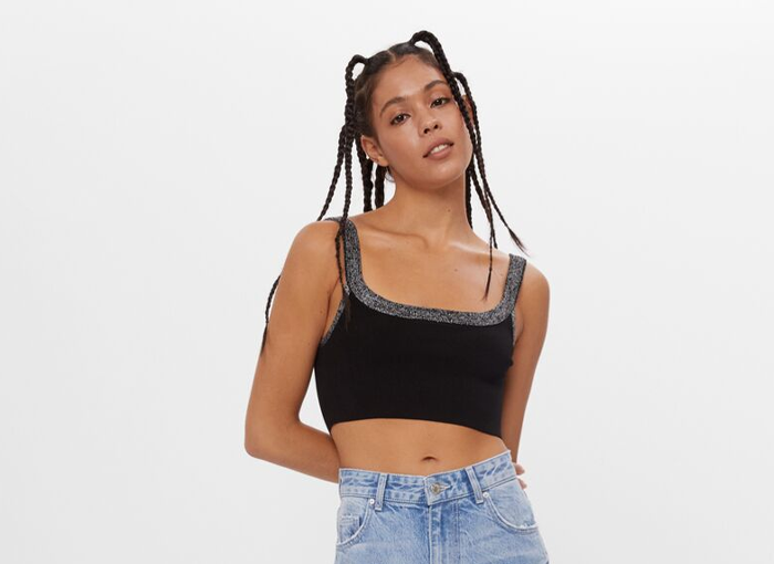 TOP RIB METALIZADO, EN OFERTA EN BERSHKA