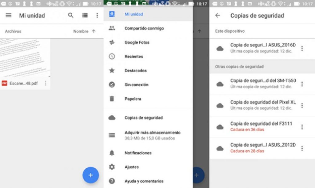 Dónde encontrar la copia de seguridad
