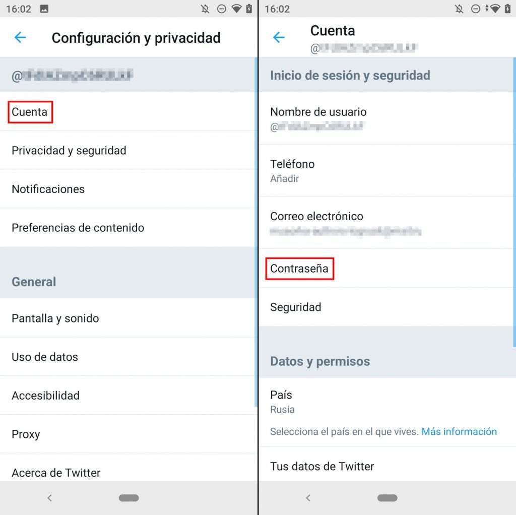 La configuración de visibilidad del perfil