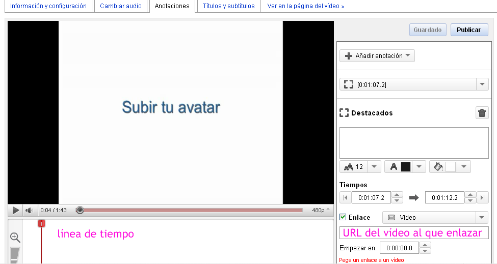 Cómo crear vídeos interactivos en Youtube 5 Moncloa Las anotaciones