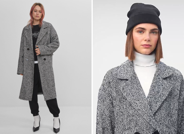 ABRIGO ESPIGA HOMBRO CAÍDO BERSHKA