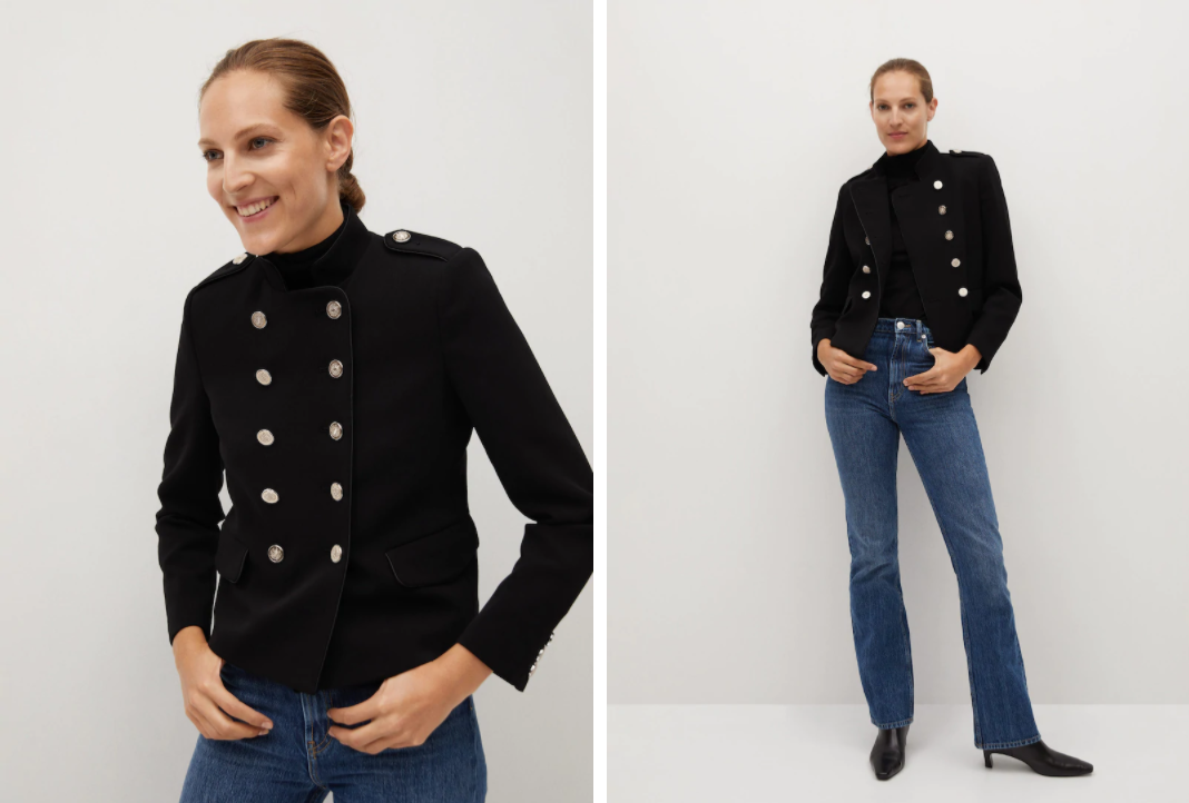 chaqueta botones mango