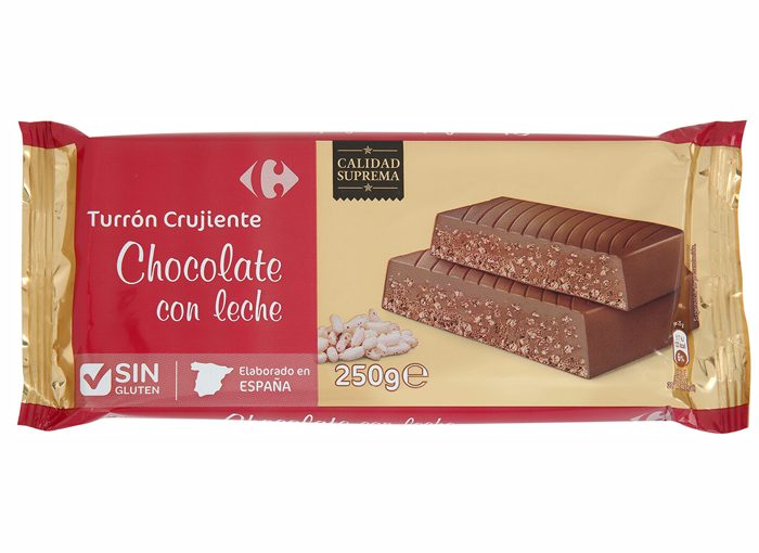 TURRÓN CRUJIENTE DE CHOCOLATE CON LECHE (CARREFOUR)