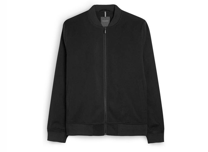 CHAQUETA BOMBER NEGRA LISA