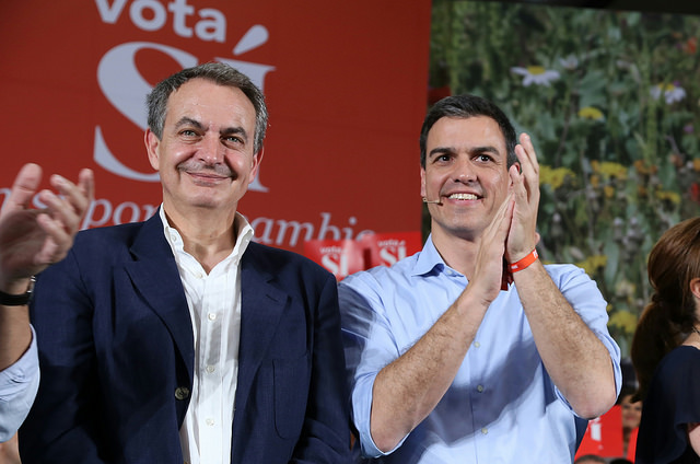 Los líderes del PSOE, Zapatero y Sánchez, tratarán de volver al Estatuto y abordarán la reforma de financiación