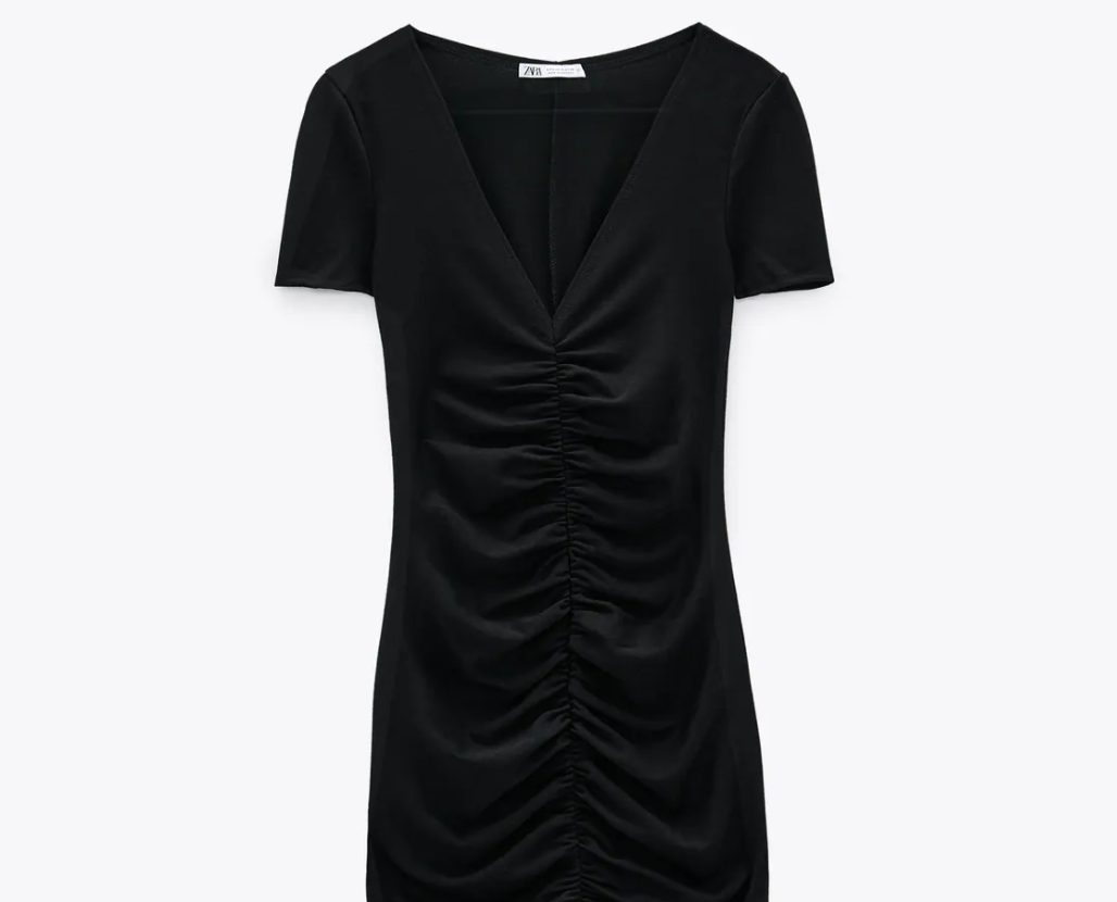vestido drapeado zara