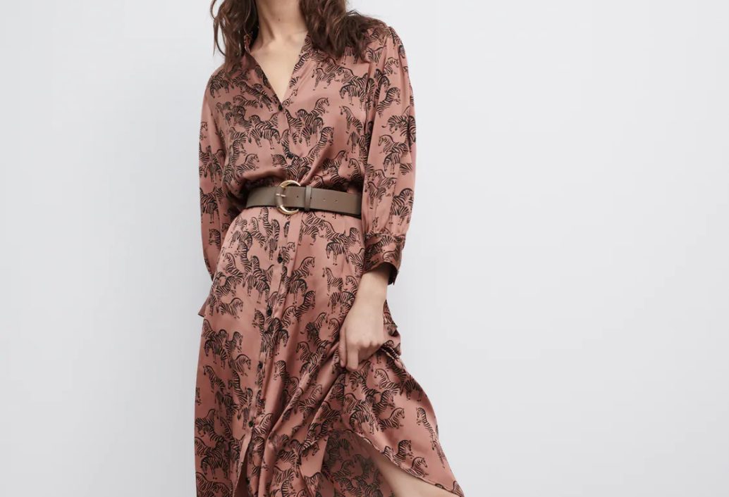 vestido satinado zara