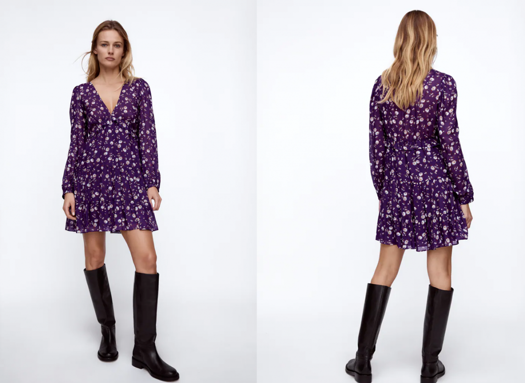 VESTIDO ESTAMPADO FLORAL DE ZARA