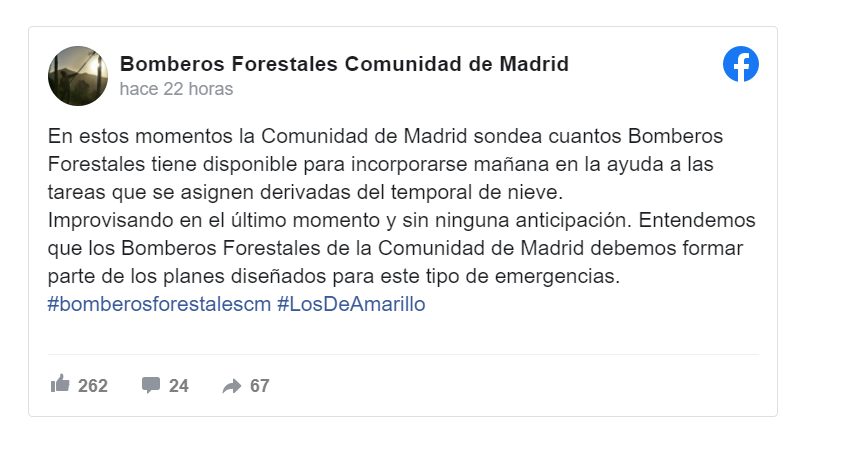 Los bomberos forestales vencen y ya ayudan en Madrid 1 Moncloa confirmación de que se les tiene en cuenta