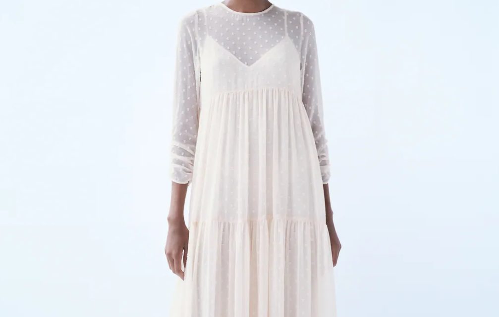 vestido plumeti zara