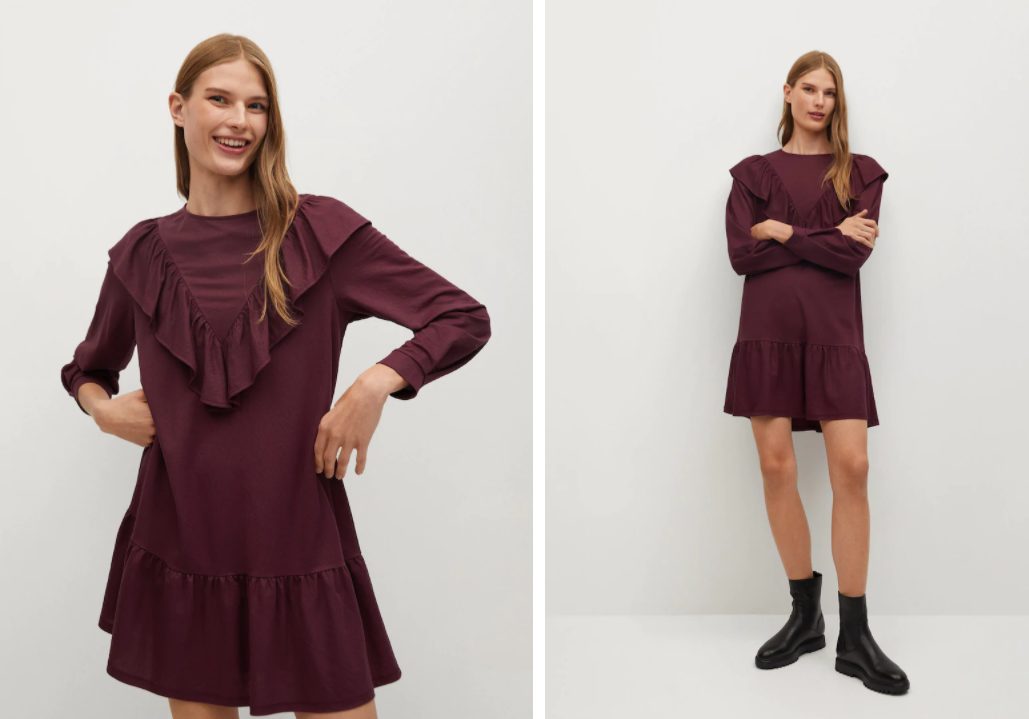 vestido volante delantero