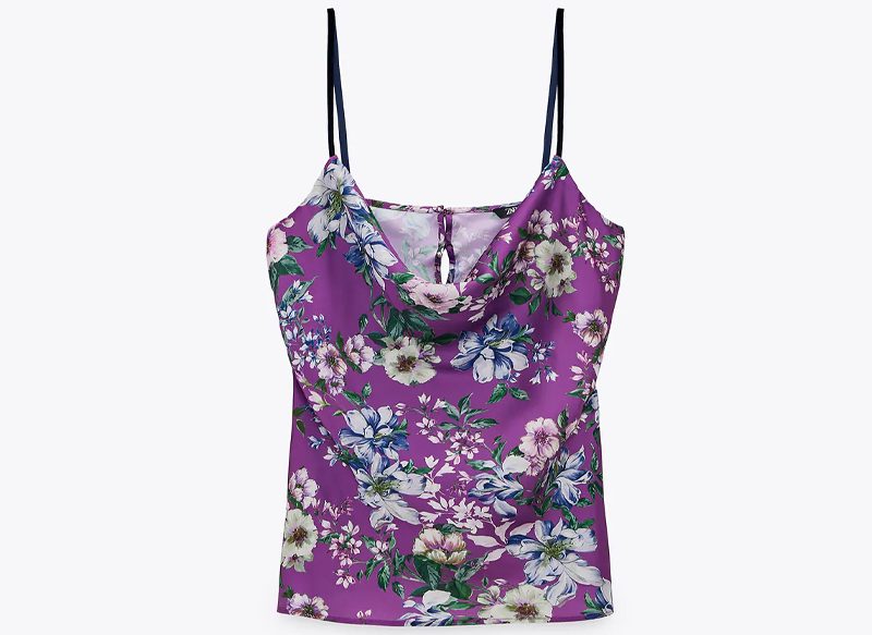 TOP LENCERO ESTAMPADO DE ZARA