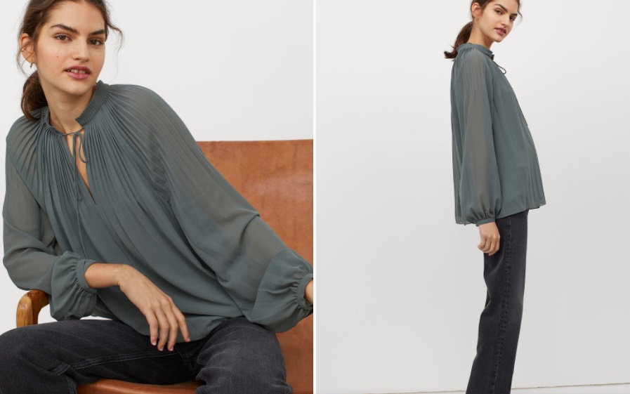 blusa gasa plisados