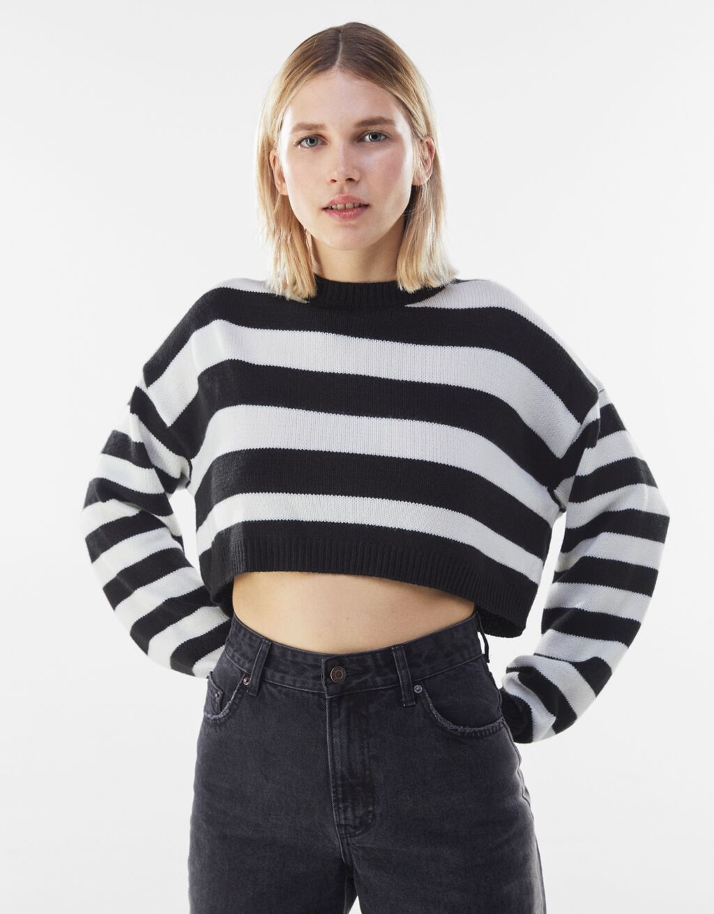 jersey cropped rayas