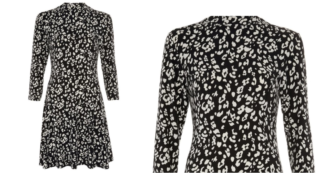 vestido combinado blanco y negro