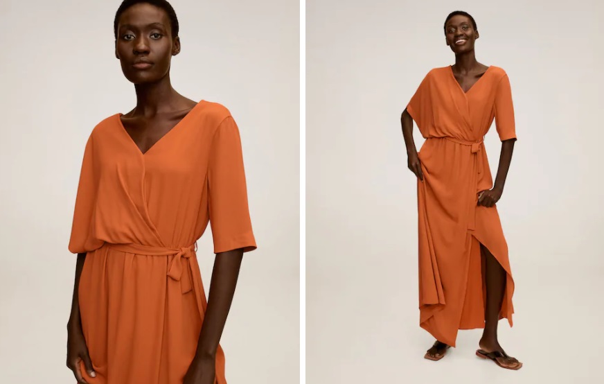 vestido largo cruzado