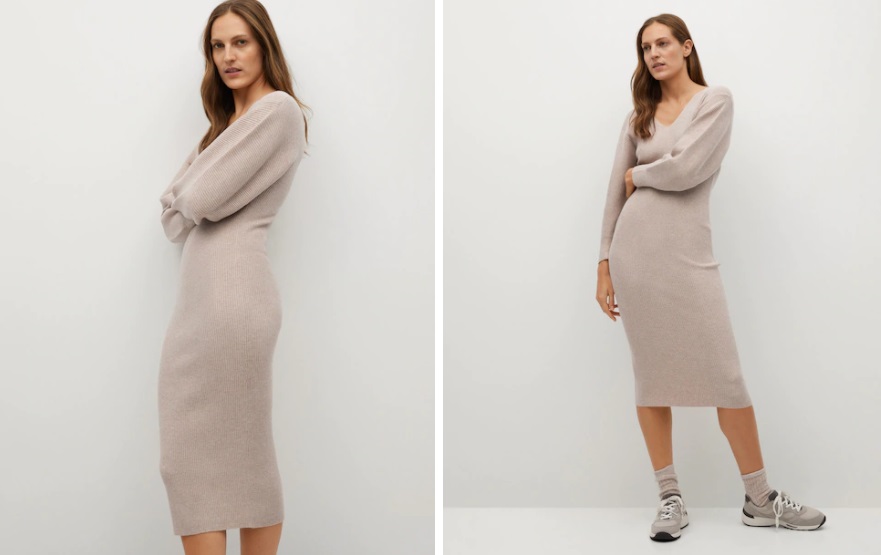 vestido punto canalé