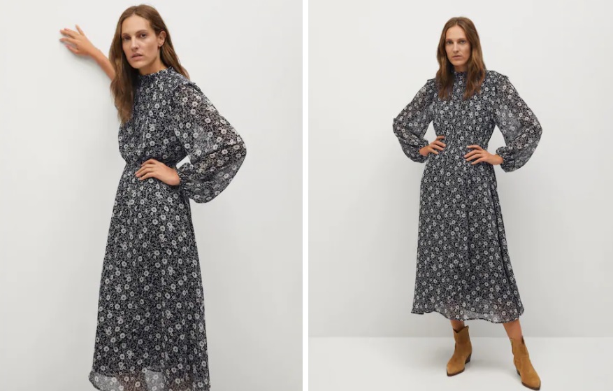 vestido vaporoso mango