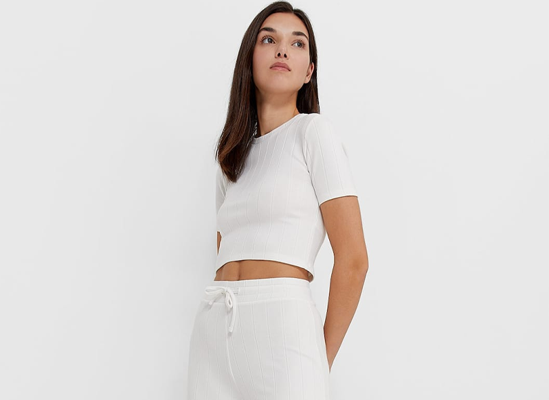 CAMISETA CROP RIB DE STRADIVARIUS