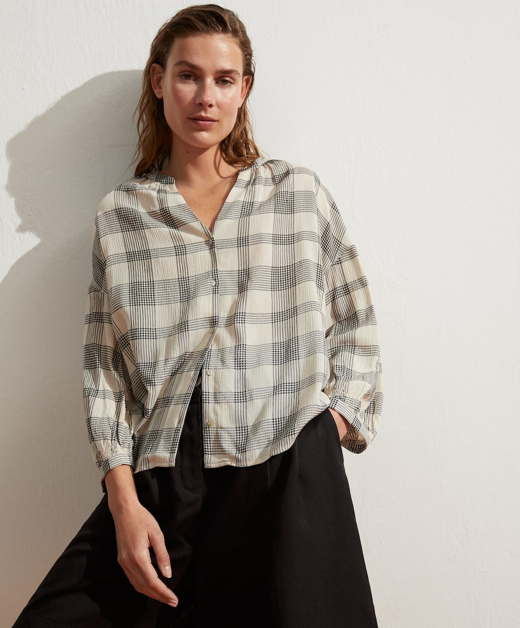 camisa cuadros oysho