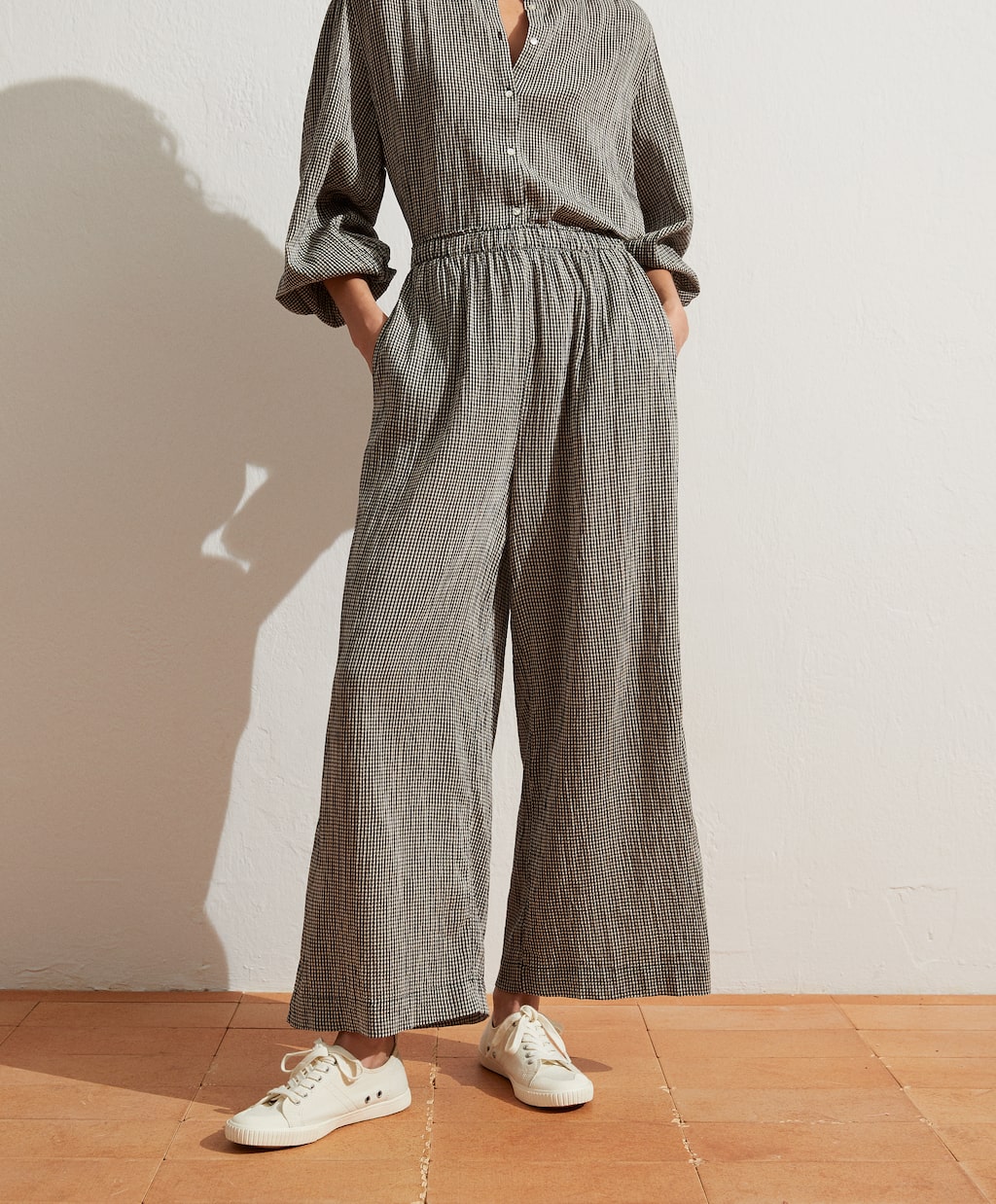 pantalon culotte vichy