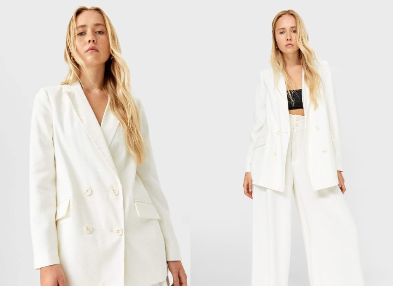 AMERICANA DOBLE BOTONADURA TENCEL DE STRADIVARIUS