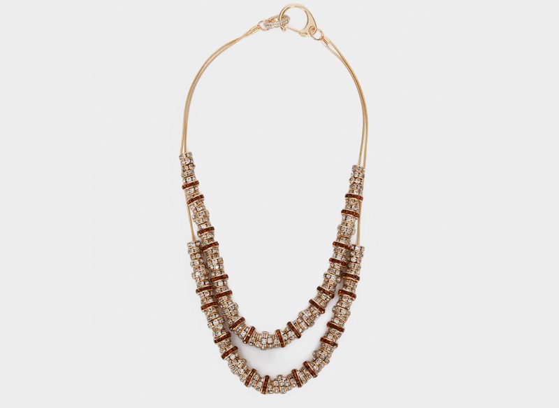 COLLAR CORTO DOBLE CON CRISTALES