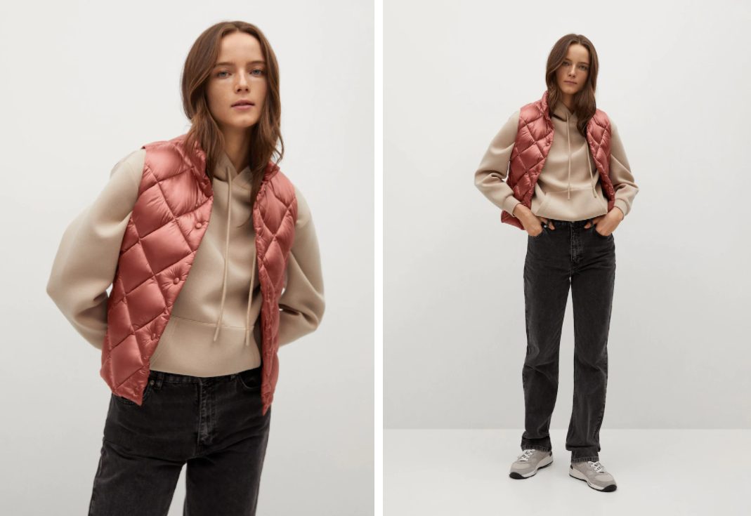 chaleco acolchado mango