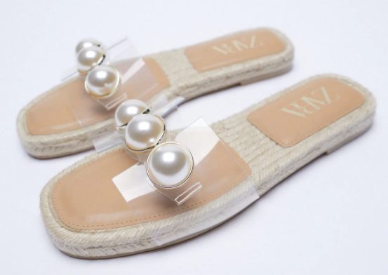 sandalias perlas zara